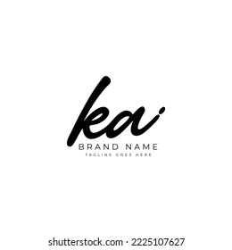 K A KA Initial letter handwritten and signature vector image logo