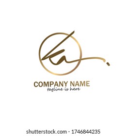 k a ka initial logo handwriting template vector