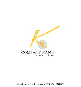 K a Ka initial logo handwriting template vector
