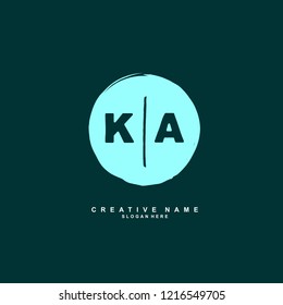 K A KA Initial logo template vector