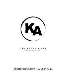 K A KA Initial logo template vector