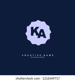 K A KA Initial logo template vector