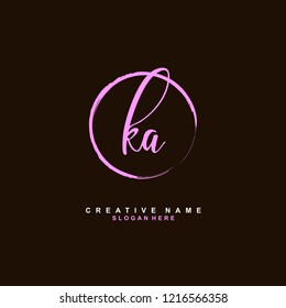 K A KA Initial logo template vector