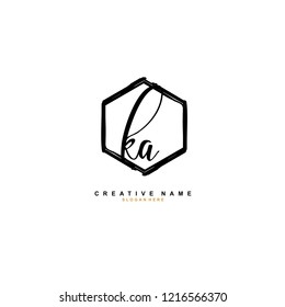 K A KA Initial logo template vector