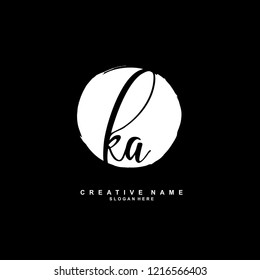 K A KA Initial logo template vector