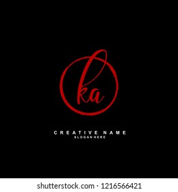 K A KA Initial logo template vector