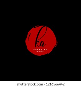 K A KA Initial logo template vector