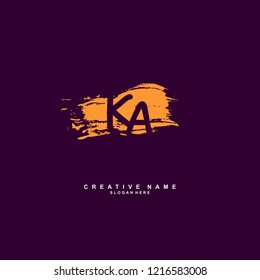 K A KA Initial logo template vector