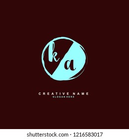 K A KA Initial logo template vector
