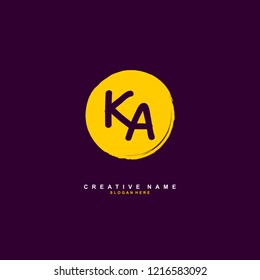 K A KA Initial logo template vector