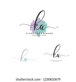 K A KA Initial logo template vector