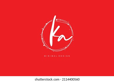 K A KA logo, Initial lettering handwriting or handwritten for identity. Logo with signature and hand drawn style.