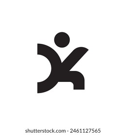 K karate letter logo icon design.