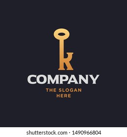 K + Key Logo Concept. Artsy, Professional and Clean Logo. Suitable for all types of business.