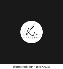   K I KI Initial Brief Handschrift und Signatur Logo.	
