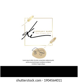 K I KI  Initial letter handwriting and signature logo. Beauty vector initial logo .Fashion, boutique, floral and botanical