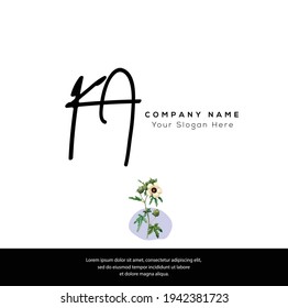 K I KI Initial letter handwriting and signature logo. Beauty vector initial logo .Fashion, boutique, floral and botanical
