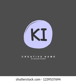 K I KI Initial logo template vector. Letter logo concept