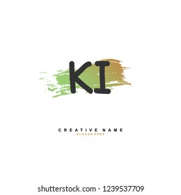 K I KI Initial logo template vector. Letter logo concept