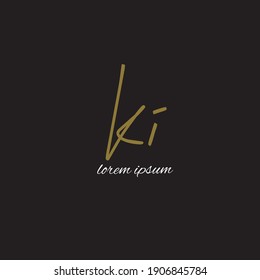 K I KI logo handwriting or handwritten logo vector
