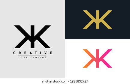 k, kk abstract art alphabet letters logo monogram
