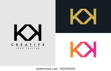 K, KK, Abstract Art Letters Logo Monogram. modern minimal initial based logo design vector.