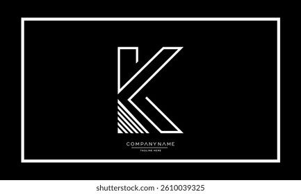 K or KK Alphabet letters logo vector monogram