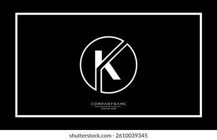 K or KK Alphabet letters logo vector monogram