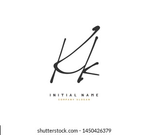 K KK Beauty vector initial logo, handwriting logo of initial signature, wedding, fashion, jewerly, boutique, floral and botanical with creative template for any company or business.