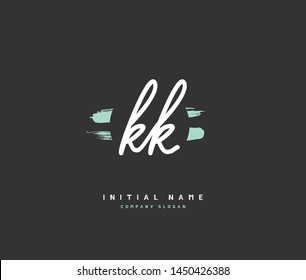 K KK Beauty vector initial logo, handwriting logo of initial signature, wedding, fashion, jewerly, boutique, floral and botanical with creative template for any company or business.