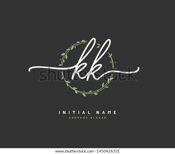 K Kk Beauty Vector Initial Logo Stock Vector Royalty Free 1450426331