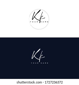 K K KK Initial letter handwriting and signature logo.