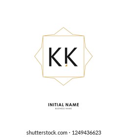 K K KK Initial logo letter with minimalist concept. Vector with scandinavian style logo.