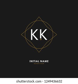 K K KK Initial logo letter with minimalist concept. Vector with scandinavian style logo.