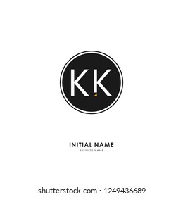 K K KK Initial logo letter with minimalist concept. Vector with scandinavian style logo.