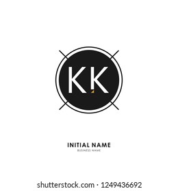 K K KK Initial logo letter with minimalist concept. Vector with scandinavian style logo.