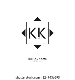 K K KK Initial logo letter with minimalist concept. Vector with scandinavian style logo.