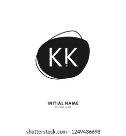 K K KK Initial logo letter with minimalist concept. Vector with scandinavian style logo.