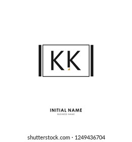 K K KK Initial logo letter with minimalist concept. Vector with scandinavian style logo.