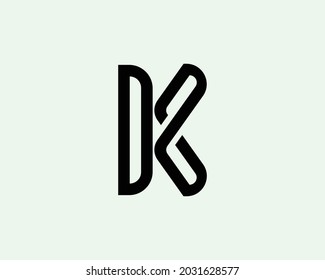K and kk letter logo design vector template