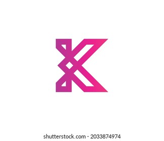 K and kk letter logo design vector template