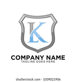 K or KL logo design in shield concept