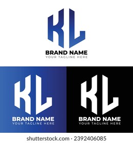 Logotipo de polígono de letras dobles K L, diseño del logotipo de dos letras K L, plantilla de diseño del logotipo del vector creativo minimalista