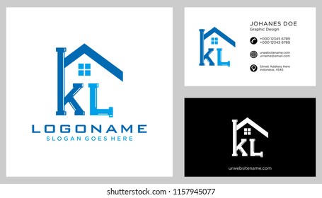 K L initial logo template vector