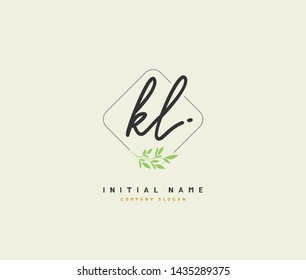 K L KL Beauty vector initial logo, handwriting logo of initial signature, wedding, fashion, jewerly, boutique, floral and botanical with creative template for any company or business.
