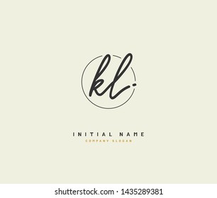 K L KL Beauty vector initial logo, handwriting logo of initial signature, wedding, fashion, jewerly, boutique, floral and botanical with creative template for any company or business.