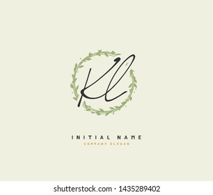 K L KL Beauty vector initial logo, handwriting logo of initial signature, wedding, fashion, jewerly, boutique, floral and botanical with creative template for any company or business.