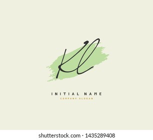 K L KL Beauty vector initial logo, handwriting logo of initial signature, wedding, fashion, jewerly, boutique, floral and botanical with creative template for any company or business.