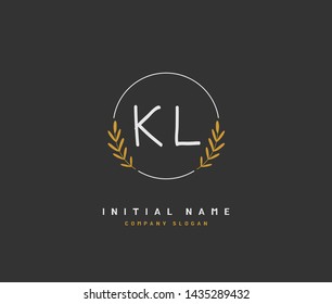 K L KL Beauty vector initial logo, handwriting logo of initial signature, wedding, fashion, jewerly, boutique, floral and botanical with creative template for any company or business.