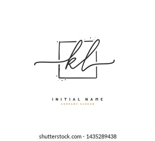 K L KL Beauty vector initial logo, handwriting logo of initial signature, wedding, fashion, jewerly, boutique, floral and botanical with creative template for any company or business.